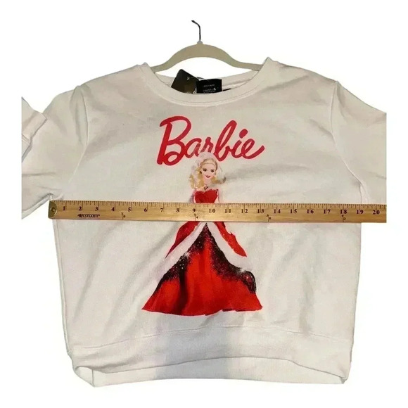 Barbie Womens White Christmas Sweatshirt, Medium - Picture 4 of 5